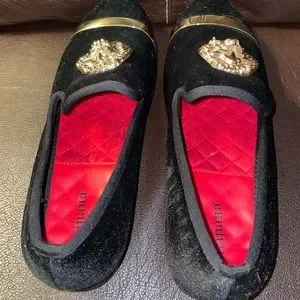 Meijiani Lions Head Black Velour Loafers Slippers Size 9 Men\'s Shoes Meijiana | Shoes | Meijiani Lions Head Black Velour Loafers  main image 2